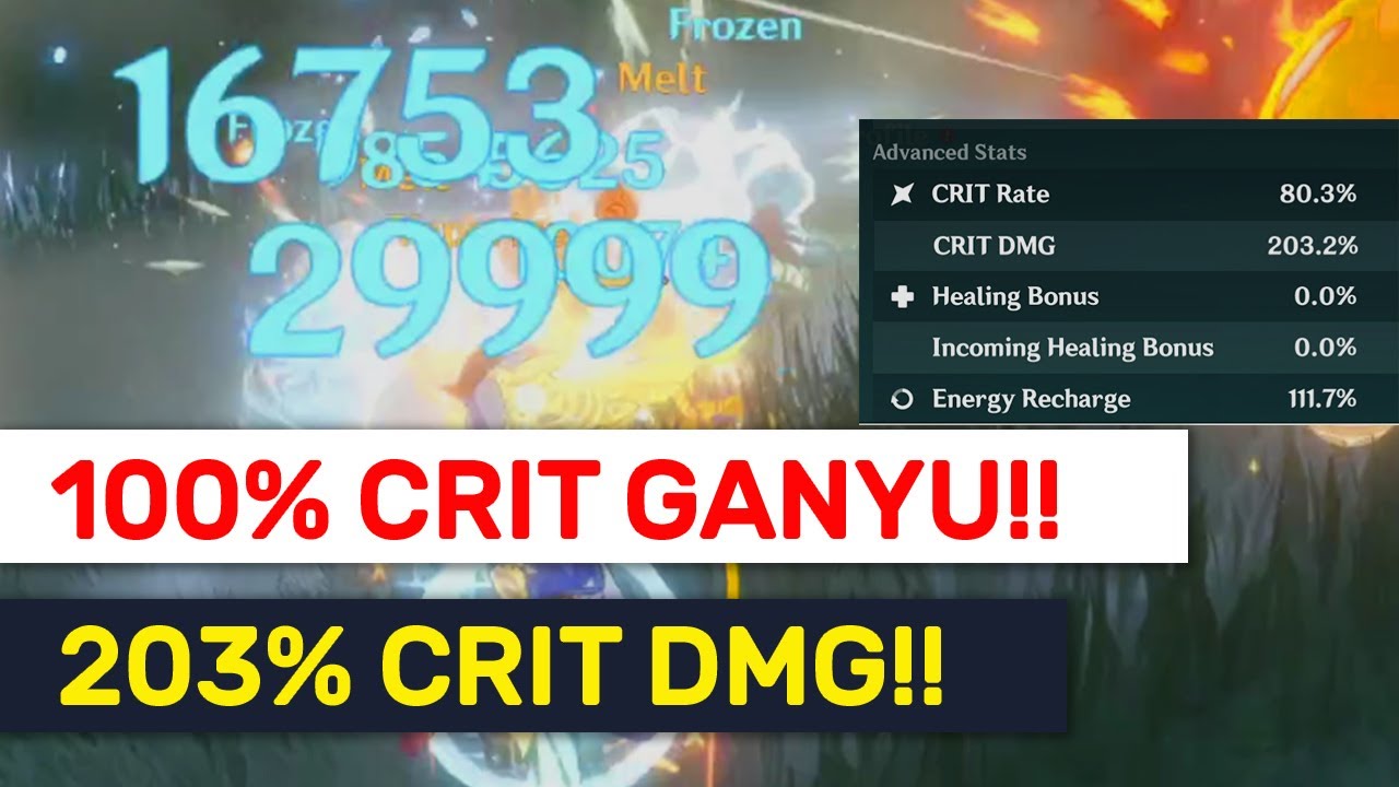 100% CRIT RATE GANYU! Amazing 203.2% CRIT DMG Build Testing! | Genshin ...