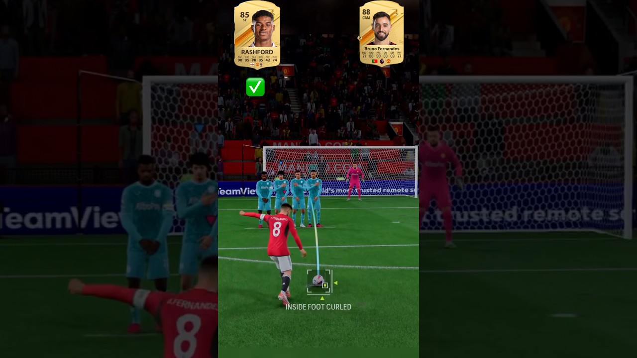 Rashford Vs Bruno Fernandes freekicks 