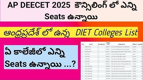 AP DEECET 2025 College list || AP DEECET 2025 Web Options || Ap DEECET Counselling