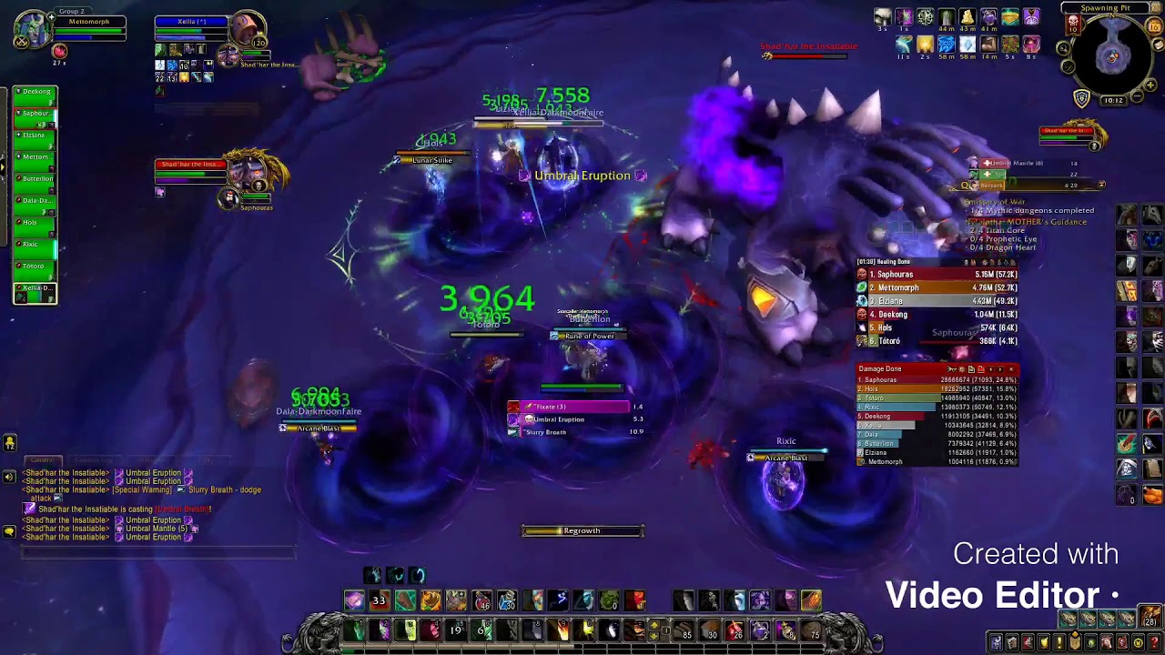 Heroic Shad'har the Insatiable - Ny’Alotha The Waking City - 10 Man Raid - Resto Druid PoV