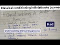 Classical conditioning in relation to Learner 