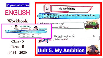 5th std English workbook answers term 2 unit 5 My Ambition #5thstd #term2 #unit5 