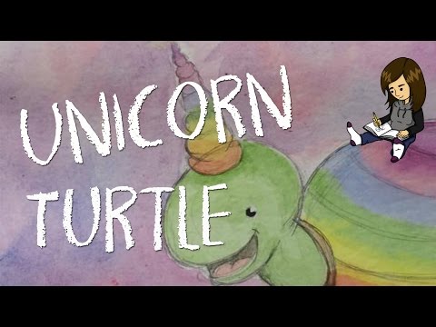 Unicorn Turtle | Watercolour Painting : Illustration