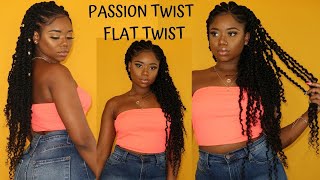 *NEW* PASSION TWIST AND FLAT TWIST HAIRSTYLE | RUBBER BAND AND CROCHET METHOD | Zury Water Wave
