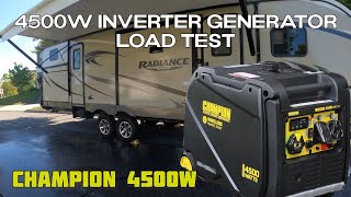 Champion 4500W Inverter Generator Load Test  | 4500W インバーター発電機でキャンピングトレーラーのエアコン、電子レンジ、TV,　冷蔵庫を同時使用