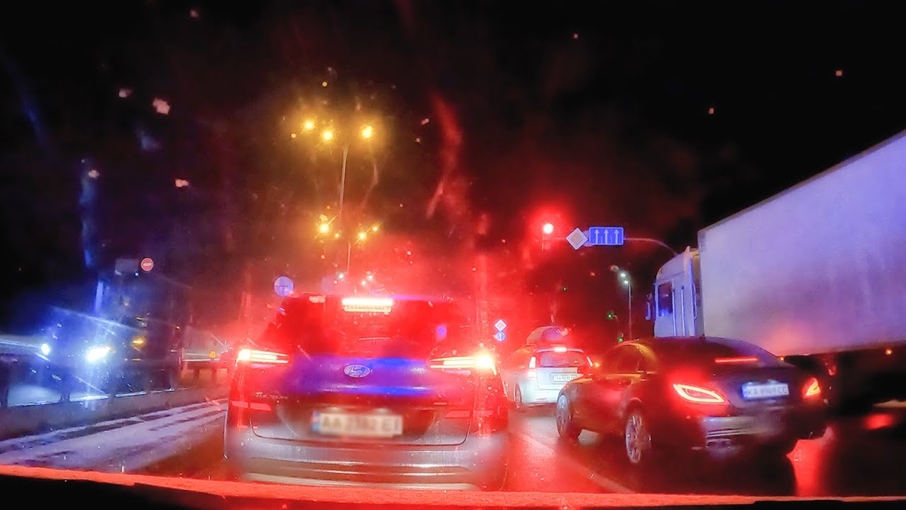 Night Driving ASMR [4K] Kyiv Ukraine. Поездка из Киева в аэропорт Борисполь. Тест 70mai 4K A800S