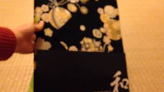 黒い和柄　テーブルクロス