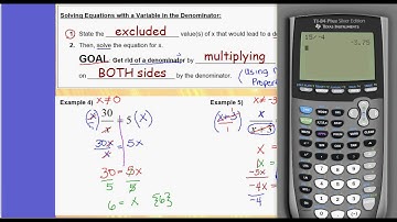 Lesson #15 Solving Eqns With Variable in the Denominator
