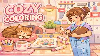 Cozy Coloring ASMR: Relaxing Kitchen Scene with Coco Wyo | 37 Minutes of Peace