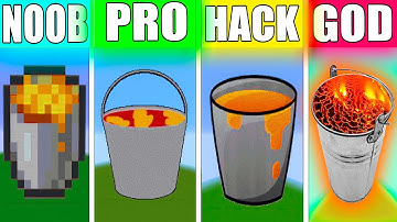 NOOB VS PRO VS HACKER VS GOD LAVA BUCKET Minecraft Pixel Art