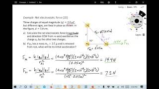 Example Net electrostatic force (2D)