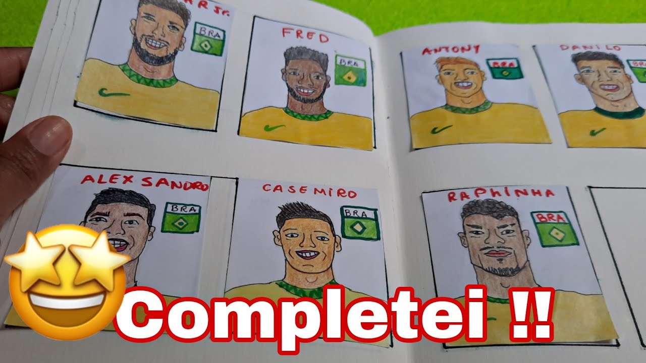 SAIU NEYMAR DOURADO NO ÁLBUM CASEIRO COPA DO MUNDO QATAR 2022 🇧🇭 COLANDO FIGURINHAS CASEIRAS