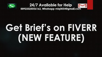 How to get or activate Get briefs on fiverr | What is Get Briefs On Fiverr | Get Brief