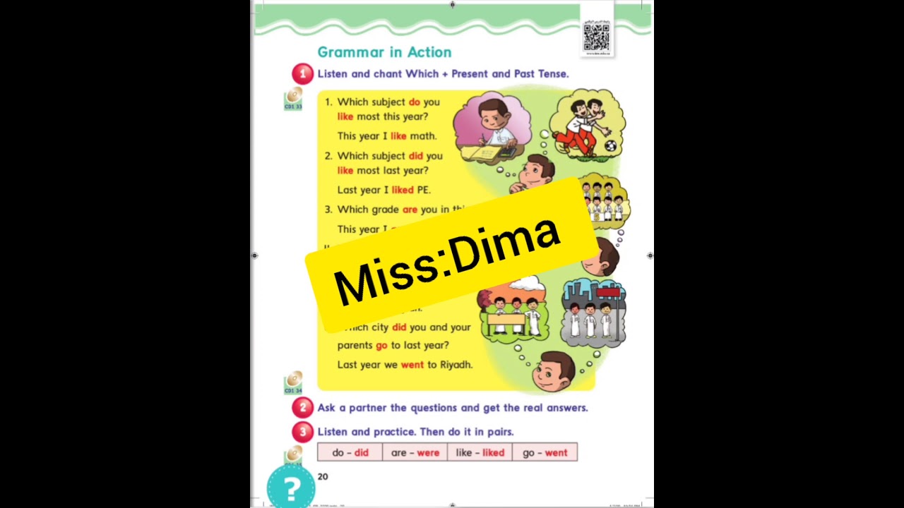 We Can6, Grammar in Action,  Which subject+ past , present tense,  pages 20,21, subject race
