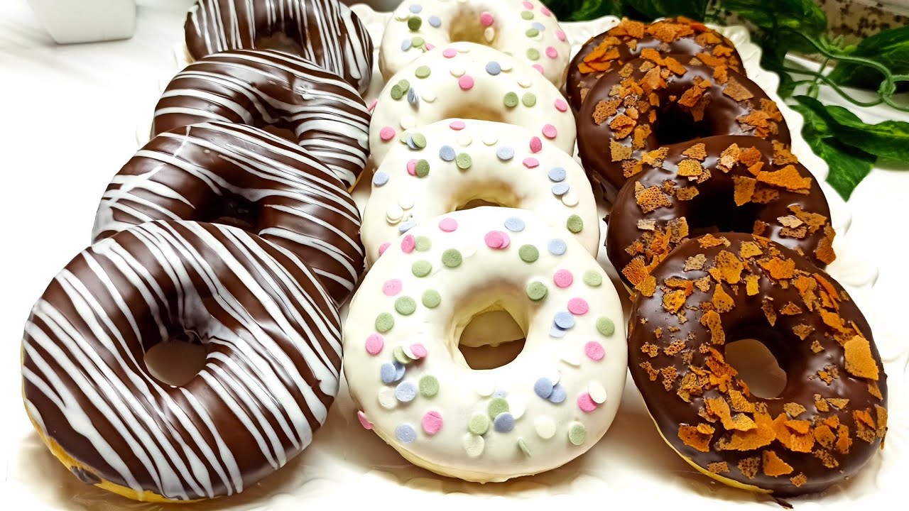 دونات في الفرن احسن من المقلي 👌مءة مرة بطريقة مبسطة حضريهم دفعة واحدة ضروري تجربي الوصفة