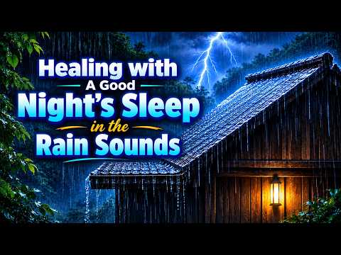 Healing with A Good Night's Sleep in the Rain & Terrifying Thunder on the Makeshift Roof at Night