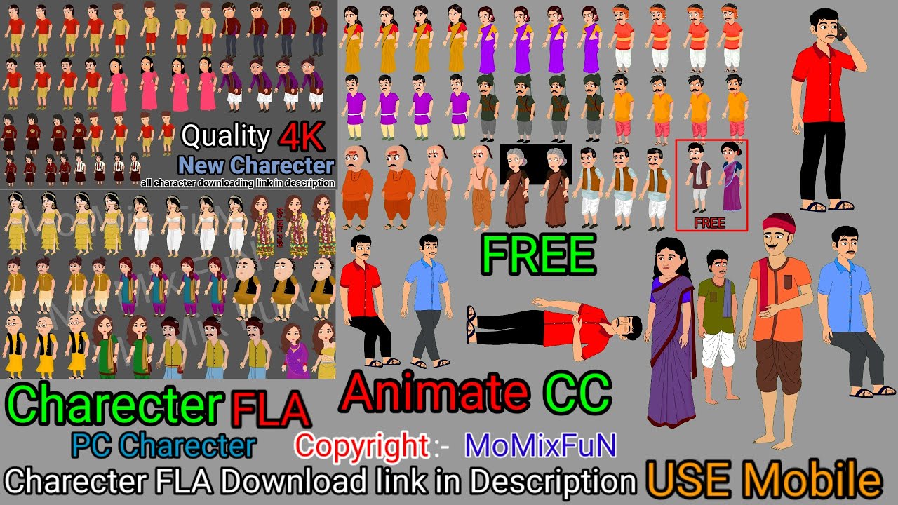 Cartoon Characters | PC Charecter | ChromaToons  New Character | Adobe AnimateCC Charecter