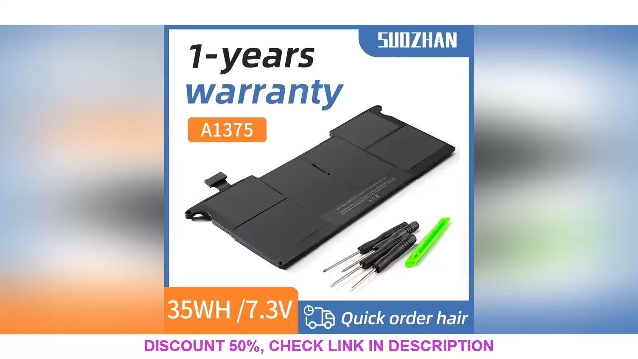 SUOZHAN A1375 Laptop Battery for Apple MacBook Air 11" A1370 MC506 MC505 MC506LL/A MC505LL/A 202-692