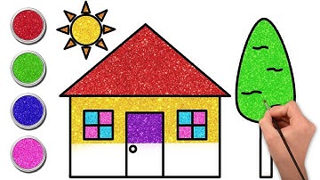 How to Draw A House From Shapes | Drawing, Coloring and Painting for Kids | Chiki Art