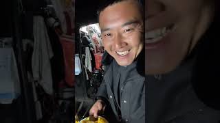 The bright yellow color spreads across the street,