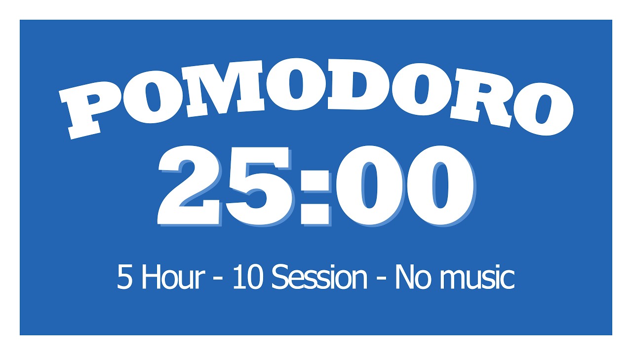 5 Hours Study With Me 🐳 Pomodoro 25/5 🎧 No Music 📖 25 Minute Deep Focus ...