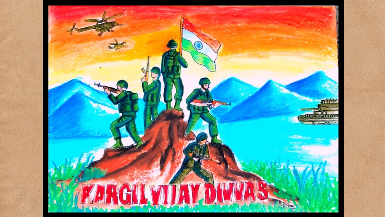 How to Draw Kargil Vijay Diwas Poster| KARGIL VIJAY DIWAS  | Indian Army Drawing  #indianarmy  