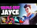 THREE SHOT ANYBODY WITH FULL CRIT JAYCE! HIS W IS A LEGIT CHEAT CODE - League of Legends