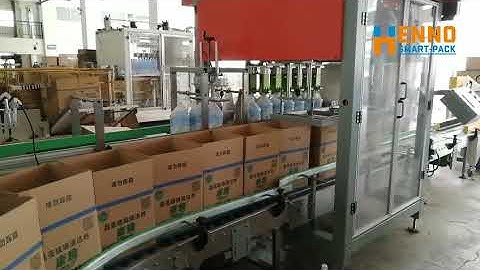 5L Jar dariy luqid bottle top load case packer from hennopack