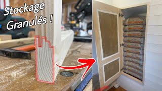 Je fabrique une porte en bois assemblage profil contre profil pour le stockage de granulés Brico seb