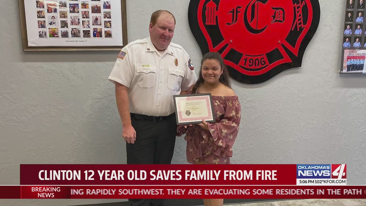 Clinton 12-year-old girl saves family from potentially fatal fire - YouTube