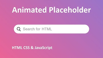 Create Dynamic Animated Placeholder Using HTML CSS and JavaScript