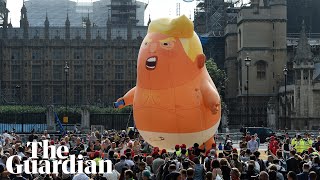 The Moment Trump Baby Blimp Lifts Off
