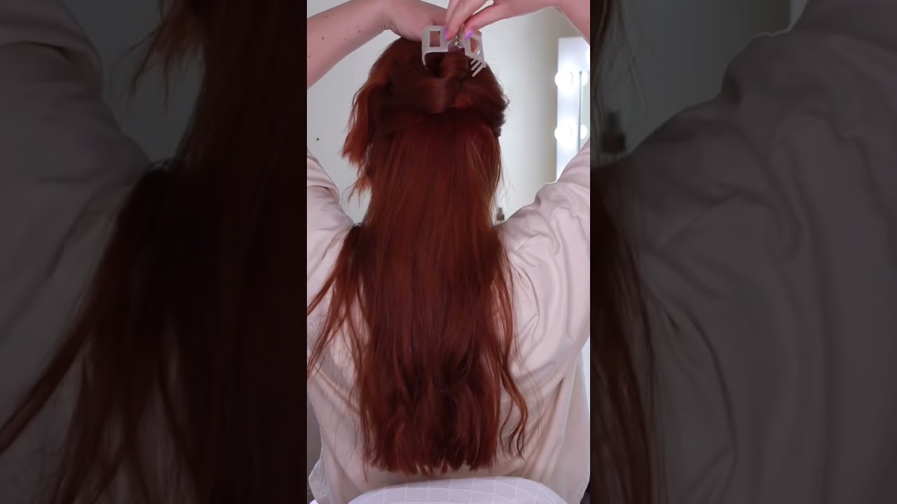 Simple Claw Clip Half Up Hair Style Tutorial