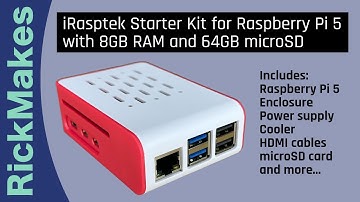 iRasptek Starter Kit for Raspberry Pi 5 with 8GB RAM and 64GB microSD