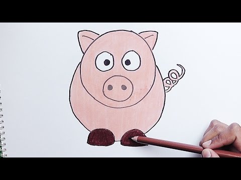 Dibujando y coloreando paso a paso a Cerdo - Drawing and coloring step by  step Pig - YouTube