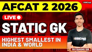 AFCAT 2 2026 Exam Static GK Live - Highest-Smallest in India & World