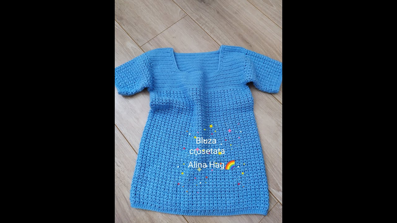 Bluzita albastra ca cerul/женская кофточка крючком/ summer blouse