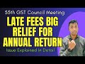 Late fees big relief for Annual Return | 55th GST Council Meeting New Recomendations 2024 |