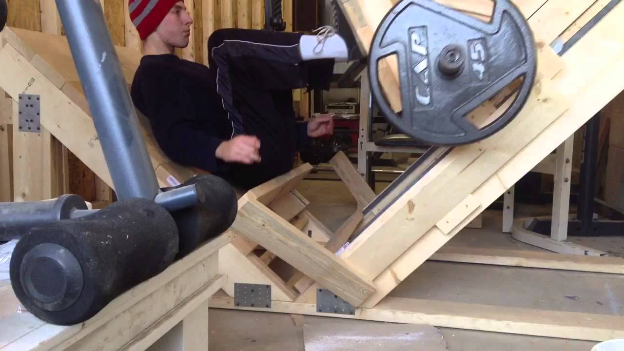 Our Homemade Leg Press Machine - YouTube