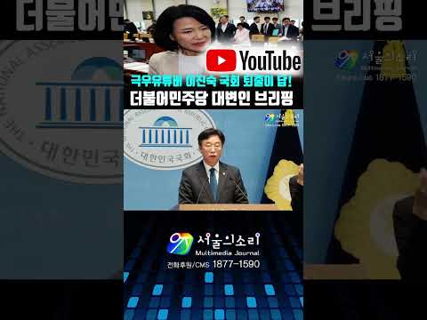 '극우유튜버 이진숙은 국회 퇴출이 답이다' 더불어민주당 브리핑