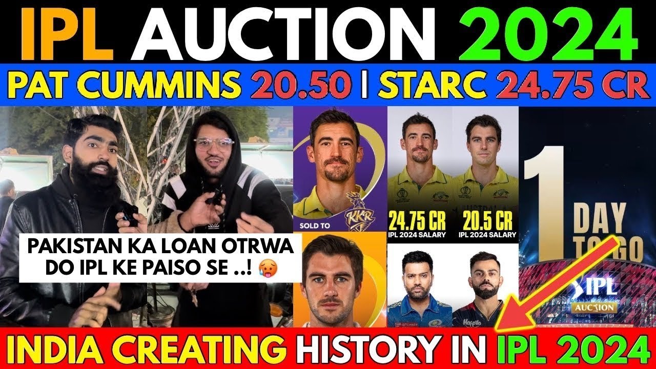 Pakistani Public Reaction on IPL Auction 2024 | Starc 81CR & Pat Cummins 68CR