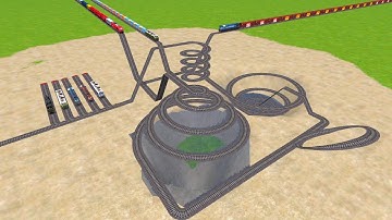 AI RAILS SPRINGS CHASM CIRCLES RISKY RAILROAD TRACKS ZIG ZAG TRACKS | Train Game 