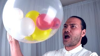 small balloons inside a large balloon