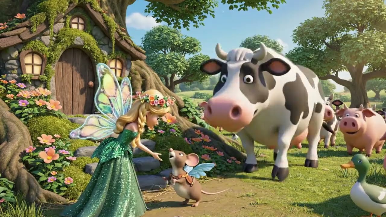 Beautiful fairy in the forest with animal