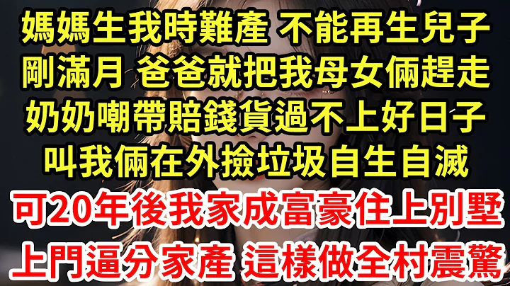 "媽媽生我時難產 不能再生兒子,剛滿月 爸爸就把我母女倆趕走,奶奶嘲帶賠錢貨過不上好日子,叫我倆在外撿垃圾自生自滅,可20年後我家成富豪住上別墅,上門逼分家產 這樣做全村震驚"#王姐故事說#為人處世 - 天天要聞