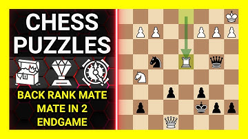 Chess Puzzles to Practice. Themes: Back rank mate, Mate in 2, Endgame. Learn Chess