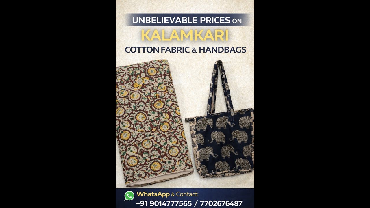 Kalamkari Shop is live| Unbelievable Prices on Kalamkari Cotton Fabric & Handbags 😍 | Factory Direct