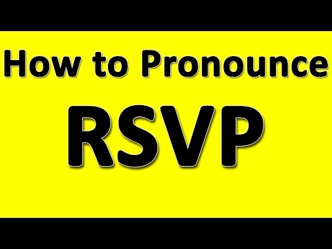 How to Pronounce RSVP