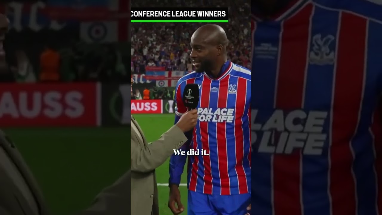 Jean-Philippe Mateta with an ICONIC post match interview after winning the Conference League 👏