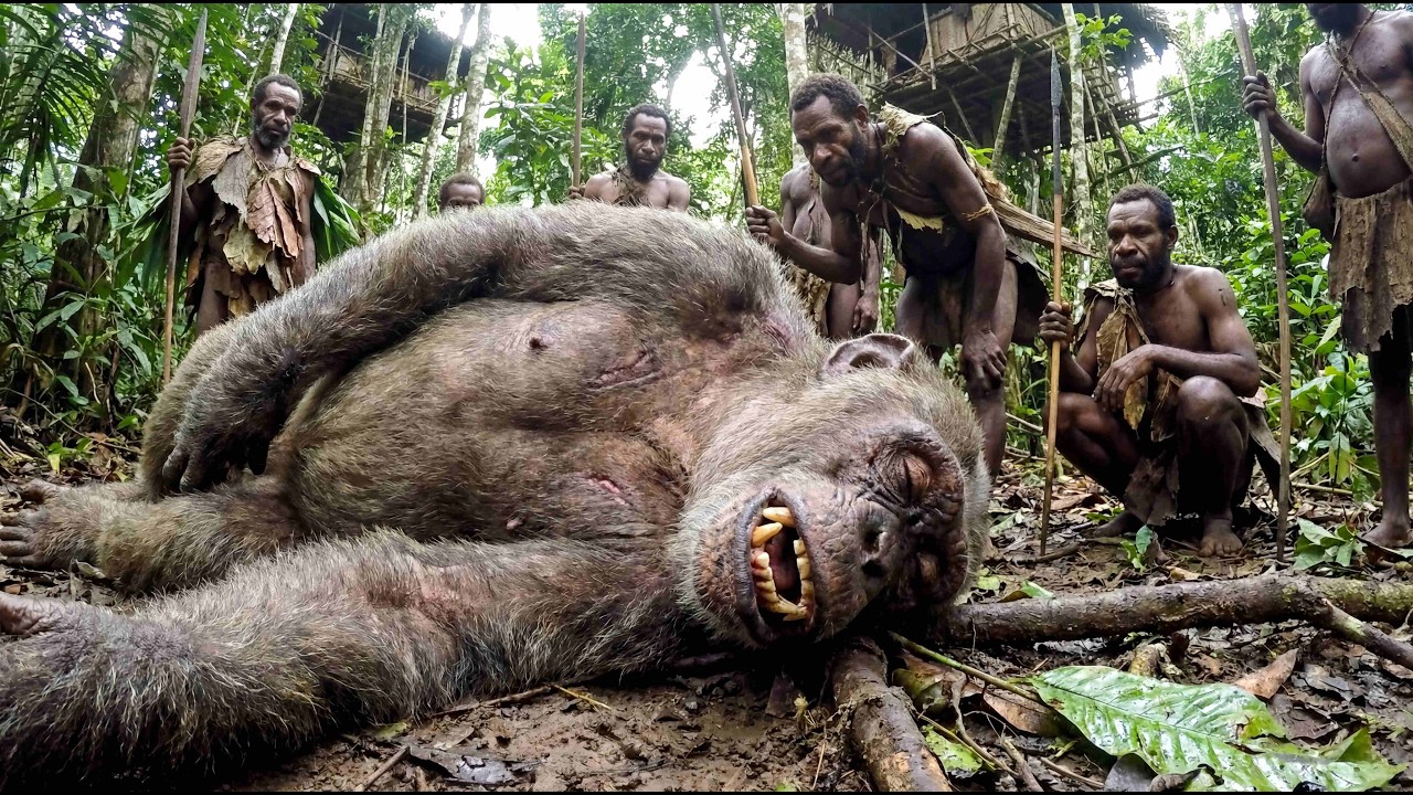 Giant Chimpanzee vs Korowai Tribe | Wild Jungle Encounter | Documentary